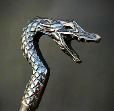 Vintage Replica Cobra Snake Head Handle For Walking Stick Cane Halloween Gift • $19.58