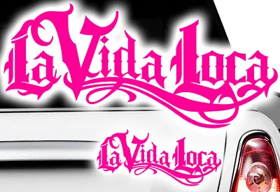 1x LA VIDA LOCA - LA FAMILY 60cm Black Pearl CAR MOTORCYCLE Sticker Decal • $10.43
