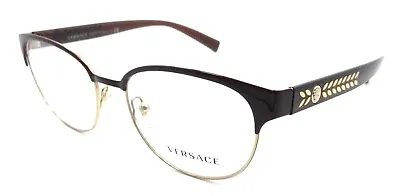 Versace Eyeglasses Frames VE 1256 1435 53-17-140 Dark Red / Gold Made In Italy • $188.17