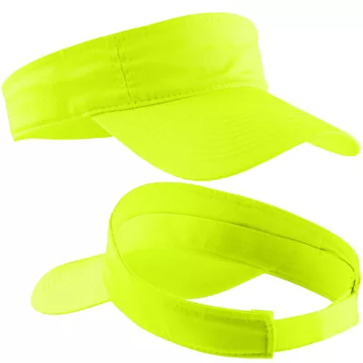 Safety Green/Yellow 3-Panel Visor Hat With Self-Fabric Sweatband Men Women NEW! • $12.99