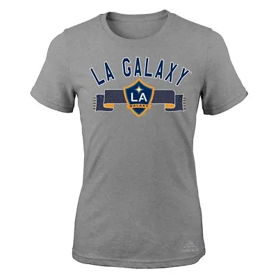 LA Galaxy Adidas MLS Girls Grey  Middle Logo Scarf  T-Shirt • $8.99