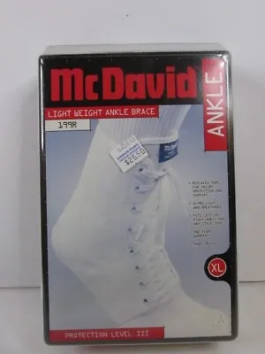 New McDavid Light Weight Ankle Brace 199R Protection Level III White Size XL • $11.95