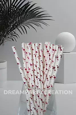 Eco-Friendly 7.75  FLAMINGO Design Paper Straws Choose Package Amount  • $2.95