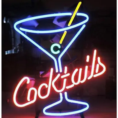 17 X14 Cocktails Martini Neon Sign Light Beer Bar Pub Party Home Room Wall Decor • $125