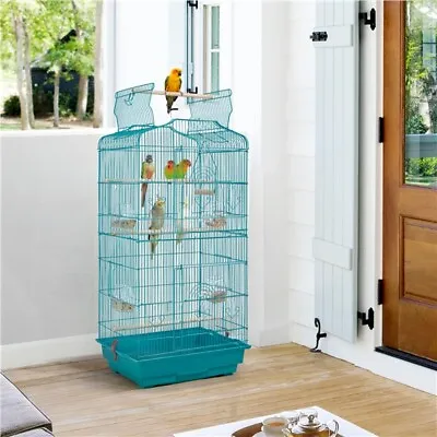 £41.59 • Buy Metal Bird Cage Open Play Top Parrot Cage For Budgie Lovebirds Canary Parakeet