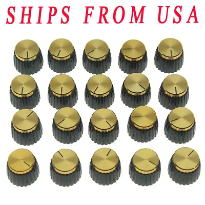 20* Guitar AMP Amplifier Knobs Black W/Gold Cap Push On Knobs For Marshall • $13.99