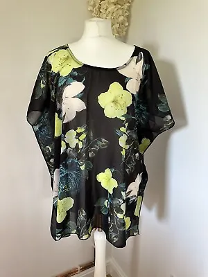 Made In Italy Freesize Tunic Floaty Lagenlook Tunic Top 10/12/14/16/18 (c13) NEW • £14.99