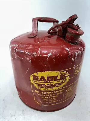 5 Gallon Safety Gas Can Eagle UI-50-S Red Galvanized Steel Type I • $21.60