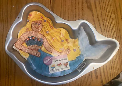 VINTAGE WILTON Merry Mermaid Character Cake Baking Pan Mold 1993 16” 2105-6710 • $28