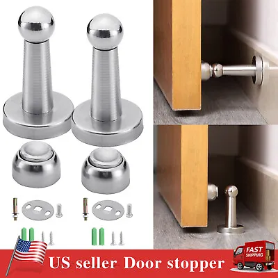 2 Sets Magnetic Door Stop Holder Home Safety Stopper Floor Mount Screws Catch US • $7.85