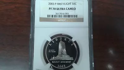2003-P Proof First Flight Commemorative Half-dollar; NGC 'PF 70 ULTRA CAMEO' • $4.25