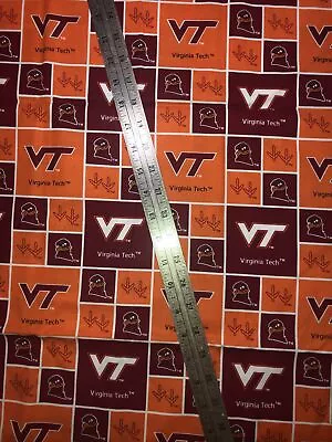 Virginia Tech Cotton Fabric 1/2 Yard 18 By 42” New • $6.95