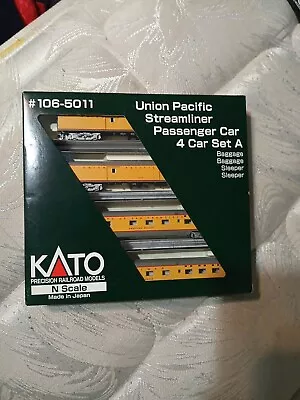 Kato Union Pacific Streamliner Passenger Car 4 Car Set A #106-5011 • $149.99