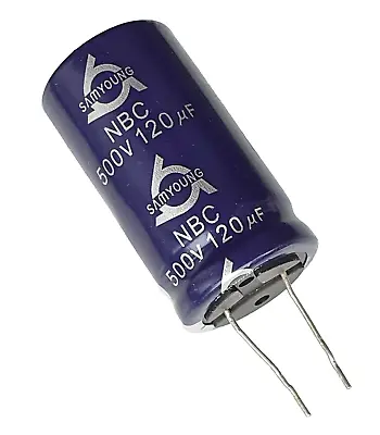 120uF 500v 105C SAMYOUNG (Korea) NBC Electrolytic Cap LED-lights 22x50mm-ref:A84 • £2.35