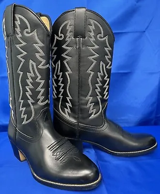 Western Plains Trading Company Men's 10 Black Embroidered Cowboy Western Boots • $42