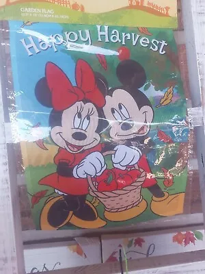  Happy Harvest   Mickey Mouse Garden Flag Disney Outdoor Decoration Home Decor • $6.95