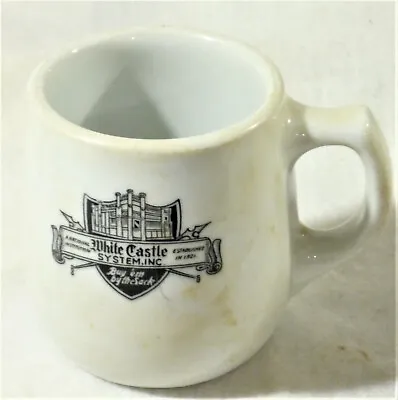 White Castle Restaurant -Coffee Cup Mug With Ashtray Bottom Vintage Mayer China • $10