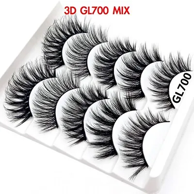 💙NEW 10Pair 3D Mink False Eyelashes Wispy Cross Long Thick Soft Fake Eye Lashes • £3.99