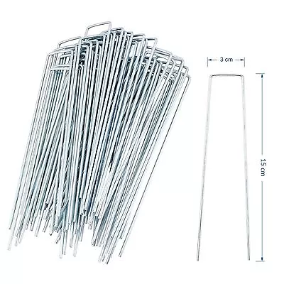 £7.95 • Buy Galvanised U Shaped Pins Metal Ground Stakes Camping Gazebo Tarpaulin Pegs Hooks