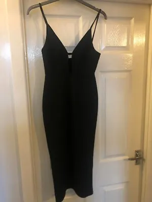 Oh My Love Size Small Black Long Pencil Dress Cutout WORN ONCE Perfect Condition • £18