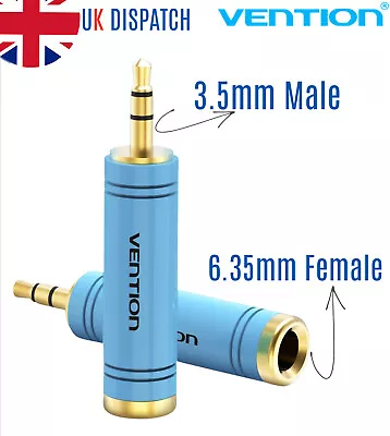 £2.70 • Buy BIG To SMALL 3.5mm MALE To 6.35mm FEMALE GOLD JACK PLUG AUDIO STEREO AUX ADAPTER