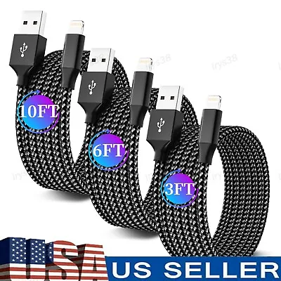 3 Pack Fast Charger Cable Heavy Duty For IPhone 13 12 11 X XR 8 7 Charging Cord • $2.98