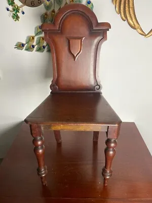 Wonderful Gothic Shield Back Victorian Hall Chair  Great Cond  COLLECTION ONLY • £75
