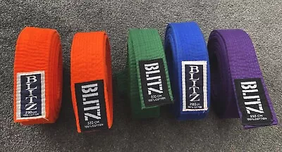 Blitz Plain Coloured Belt - Karate Taekwondo Judo Choose Colour & Size (1 Only) • £1.75