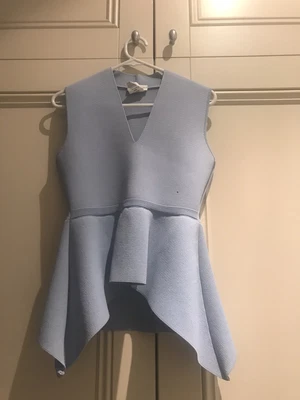 $69.95 • Buy Scanlan Theodore Baby Blue Beautiful Peplum Top Size Medium Exc Cond