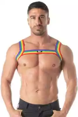 TOF Paris Men's Rainbow Pride Elasticated Clubwear/Festival Chest Harness • £29.50