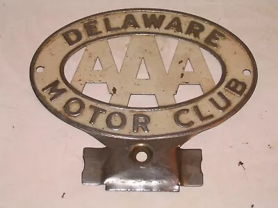 DELAWARE AAA Automobile Club Of America Licence Plate Topper Die Cut Varia • $29.99