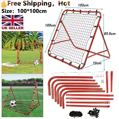 Football Training Net Soccer Kickback Target Goal Rebounder Net For Kids Teach • £17.79