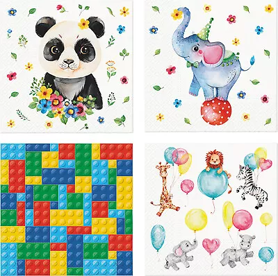 £4.99 • Buy 3-Ply Children Paper Napkins Decoupage Serviettes 33cm X 33cm (Pack Of 20)