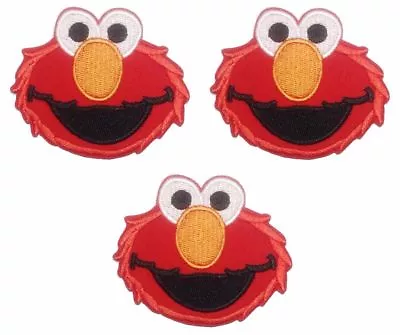 Sesame Street Elmo Face Embroidered Patch Set Of 3 • $10.99
