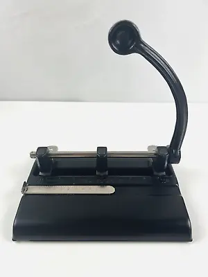 Vintage 3 Hole Punch Heavy Duty Black Master Products MFG. CO Made In USA • $38