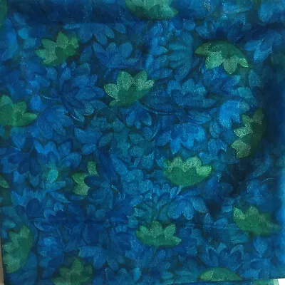 Chiffon Sheer Fabric Floral Vintage 70’s Unused • £15