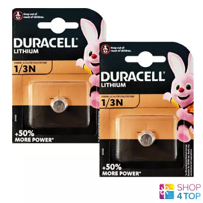 2 Duracell 1/3n 2l76 Lithium Batteries 3v Cr1 3n Cr11108 Dl1/3n Exp 2030 New • £9.41