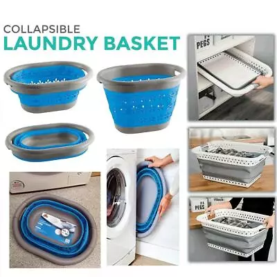 40l/67l Folding Collapsible Laundry Basket Cloth Washing Space Saving Pop Up Bin • £9.95