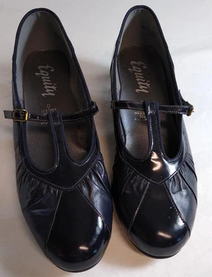 £9.99 • Buy Equity Black Leather Court Shoes, T Bar Fastening, Size 6.5