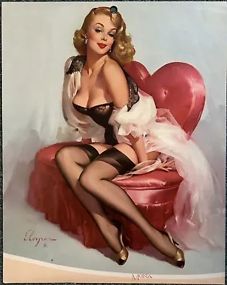 Vintage Elvgren Pin Up Brown & Bigelow Calendar Top 11”x14” Mona Beautiful • $110