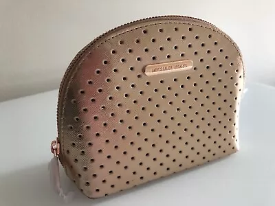 Michael Kors Rose Gold Make Up Bag Travel Pouch Cosmetic Case Brand New Stunning • £9.99