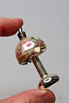 Vintage Blown Glass Mini TABLE LAMP LIGHT Mini Christmas Ornament Germany • $25
