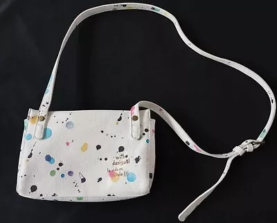 Desigual Small Crossbody White W/ Paint Splatter Vegan Adjustable Buckle Strap  • $28