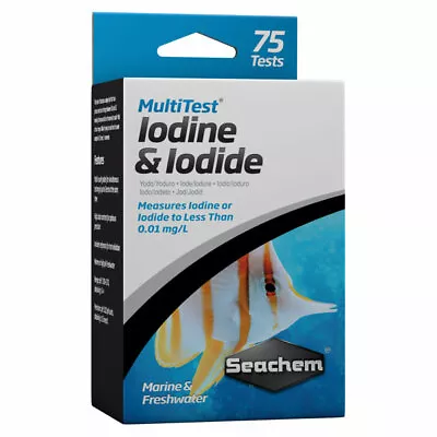 Seachem MultiTest Iodine & Iodide Test Kit Marine Reef Coral Aquarium Fish Tank • £17.99