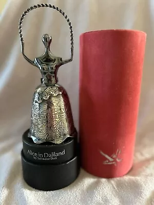 Salvador Dali Alice In Daliland Wonderland Sterling Silver Bell Sculpture Statue • $550