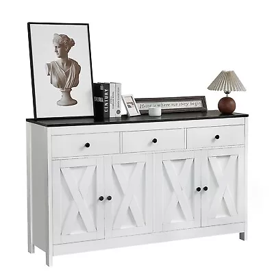 Redlife 55  Kitchen Sideboard With Storage Buffet Cabinet W/ Barn Doors • $139.99