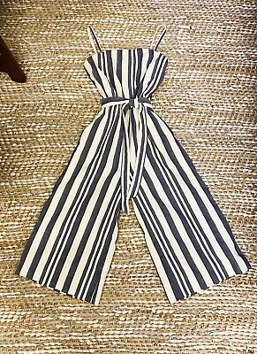 $35 • Buy Country Road Jumpsuit Platsuit Striped Cotton Blend Lined Size 6