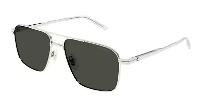 NEW Mont Blanc MB0278S-001 Silver Silver Grey Sunglasses • $241.49