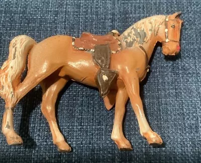 Vintage 1950s Painted Cast Metal Palomino Horse Toy Figure Japan Rare! • $14.95