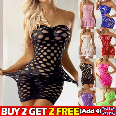 Sexy Mesh Big Fishnet Dress Body Lingerie/Nightwear Stocking  Bodysuit Sleepwear • £4.59